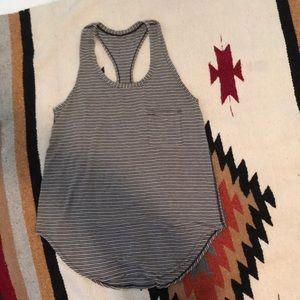 Lulu lemon navy and white stripped tank top